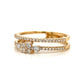 Stacked Pave Diamond Ring in 18k Yellow Gold