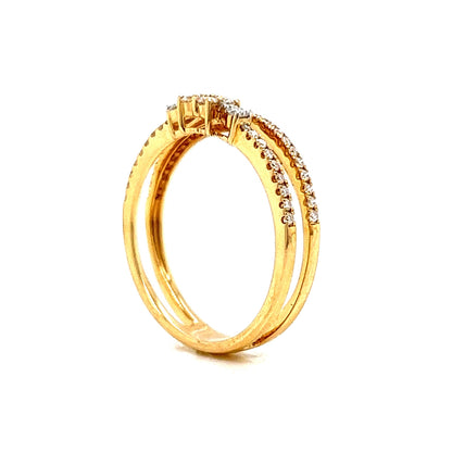 Stacked Pave Diamond Ring in 18k Yellow Gold