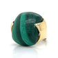 Mid-Century Malachite Cocktail Ring in 14k Yellow Gold