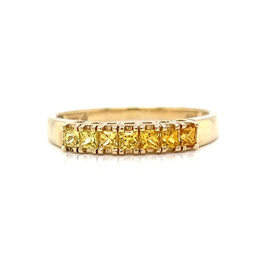 Gradient Yellow Sapphire Wedding Band in 14k Yellow Gold