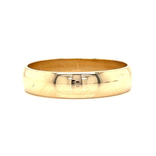 5mm Men's High Polish Wedding Band in 14k Yellow Gold