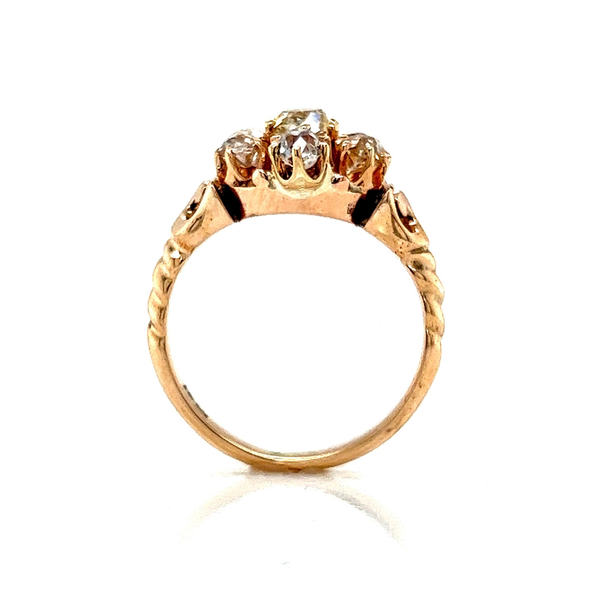 Victorian Cluster Diamond Ring in 14k Yellow GoldComposition: 14 Karat Yellow GoldRing Size: 6Total Diamond Weight: 1.40 ctTotal Gram Weight: 4.0 gInscription: 14k