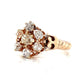 Victorian Cluster Diamond Ring in 14k Yellow Gold