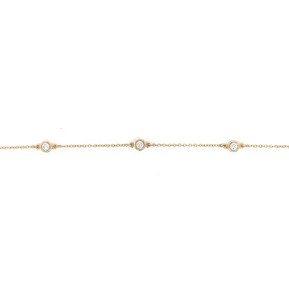 Bezel Set Diamond Chain Bracelet in 14k Yellow Gold