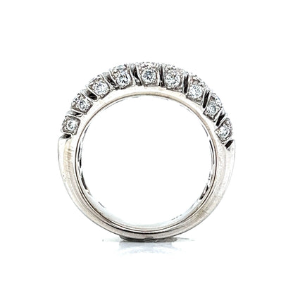 Pave Diamond Wave Cocktail Ring in 14k White Gold