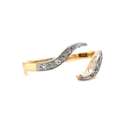 Victorian Open Diamond Ring in 14k Yellow & White Gold