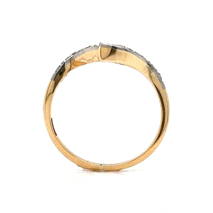 Victorian Open Diamond Ring in 14k Yellow & White Gold