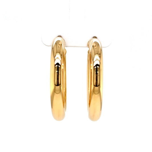 Lightweight Classic Hoop Earrings in 14k Yellow Gold