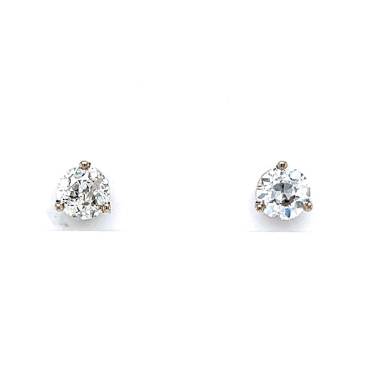 Everyday Martini Basket Diamond Stud Earrings in 14k White Gold