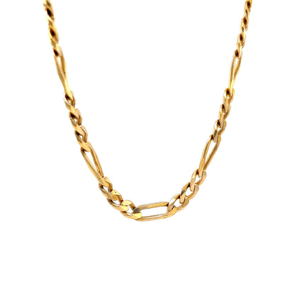 18 Inch Classic Figaro Chain Necklace in 14k Yellow Gold