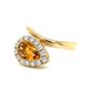 Citrine & Diamond Snake Shaped Ring in 14k Yellow Gold