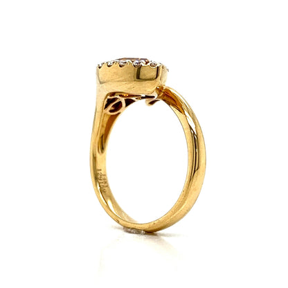 Citrine & Diamond Snake Shaped Ring in 14k Yellow Gold