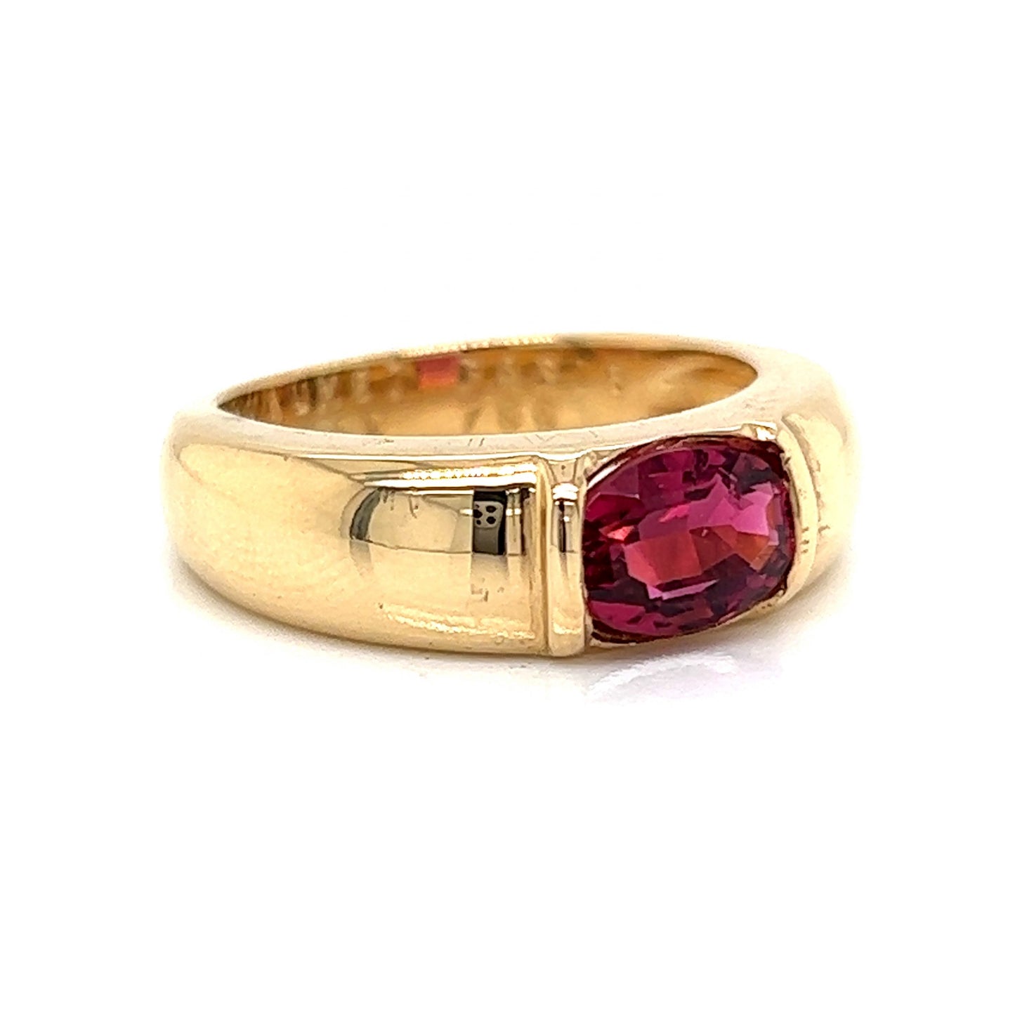 Chaumet Oval Cut Pink Tourmaline Ring in 18k Yellow Gold
