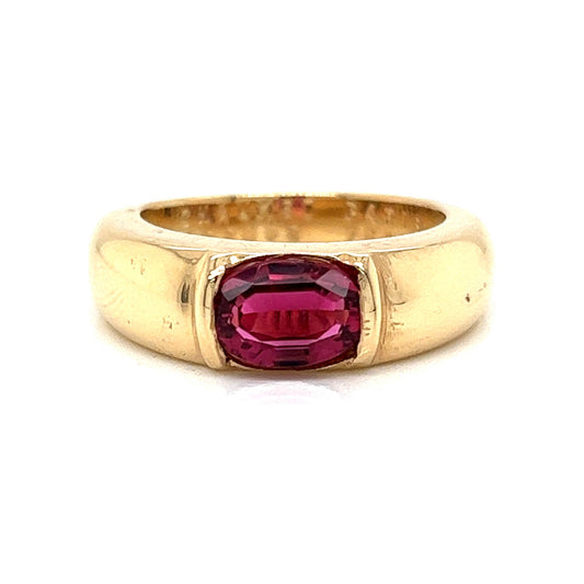 Chaumet Oval Cut Pink Tourmaline Ring in 18k Yellow Gold