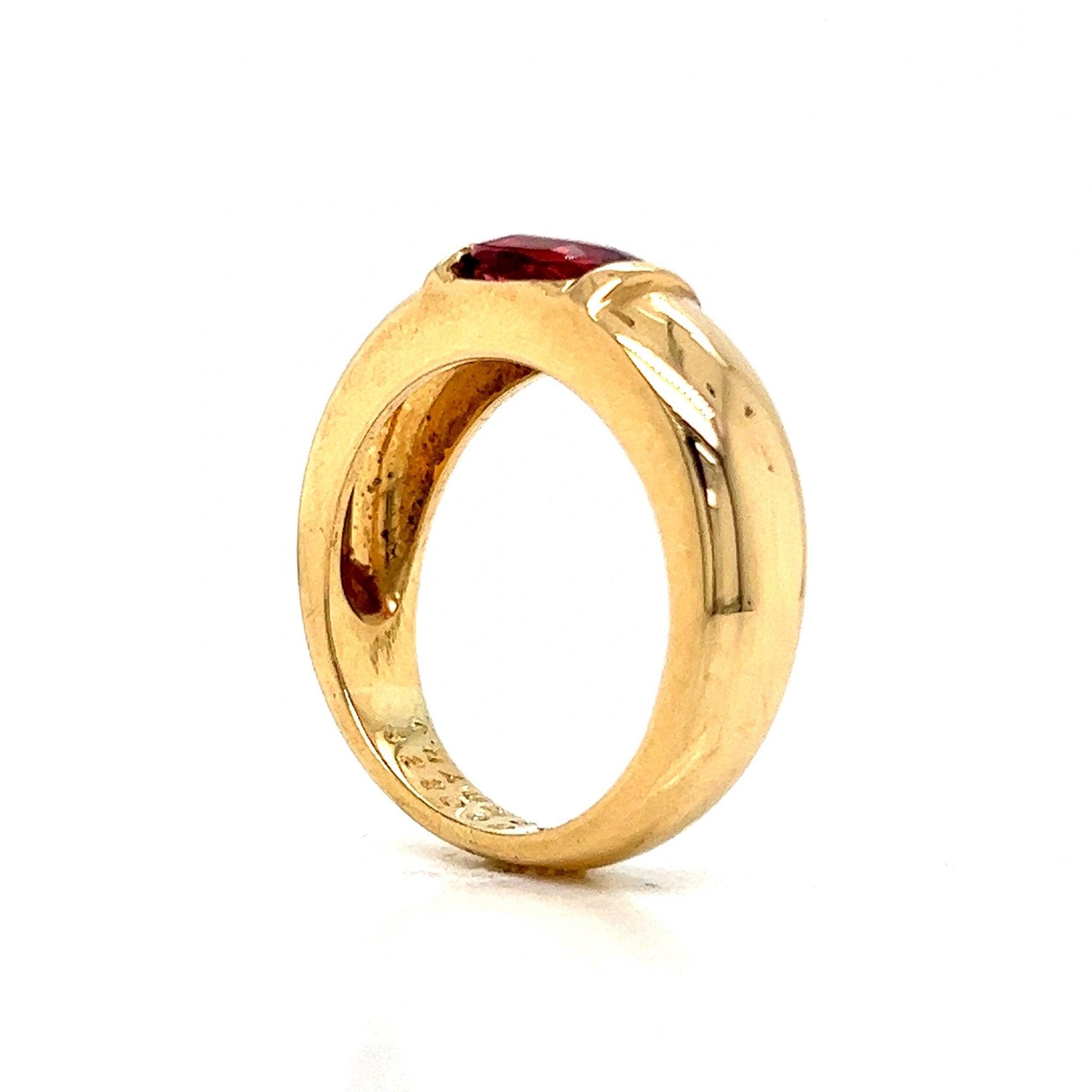 Chaumet Oval Cut Pink Tourmaline Ring in 18k Yellow Gold