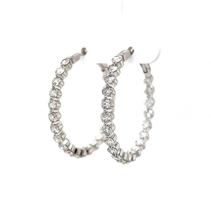 4.95 Diamond Hoop Earrings in 18k White Gold