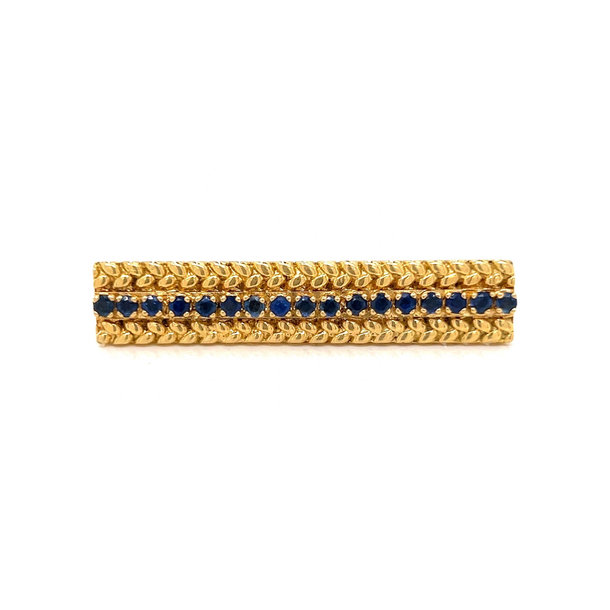 Van Cleef & Arpels Sapphire Tie Bar Money Clip in 18k Gold