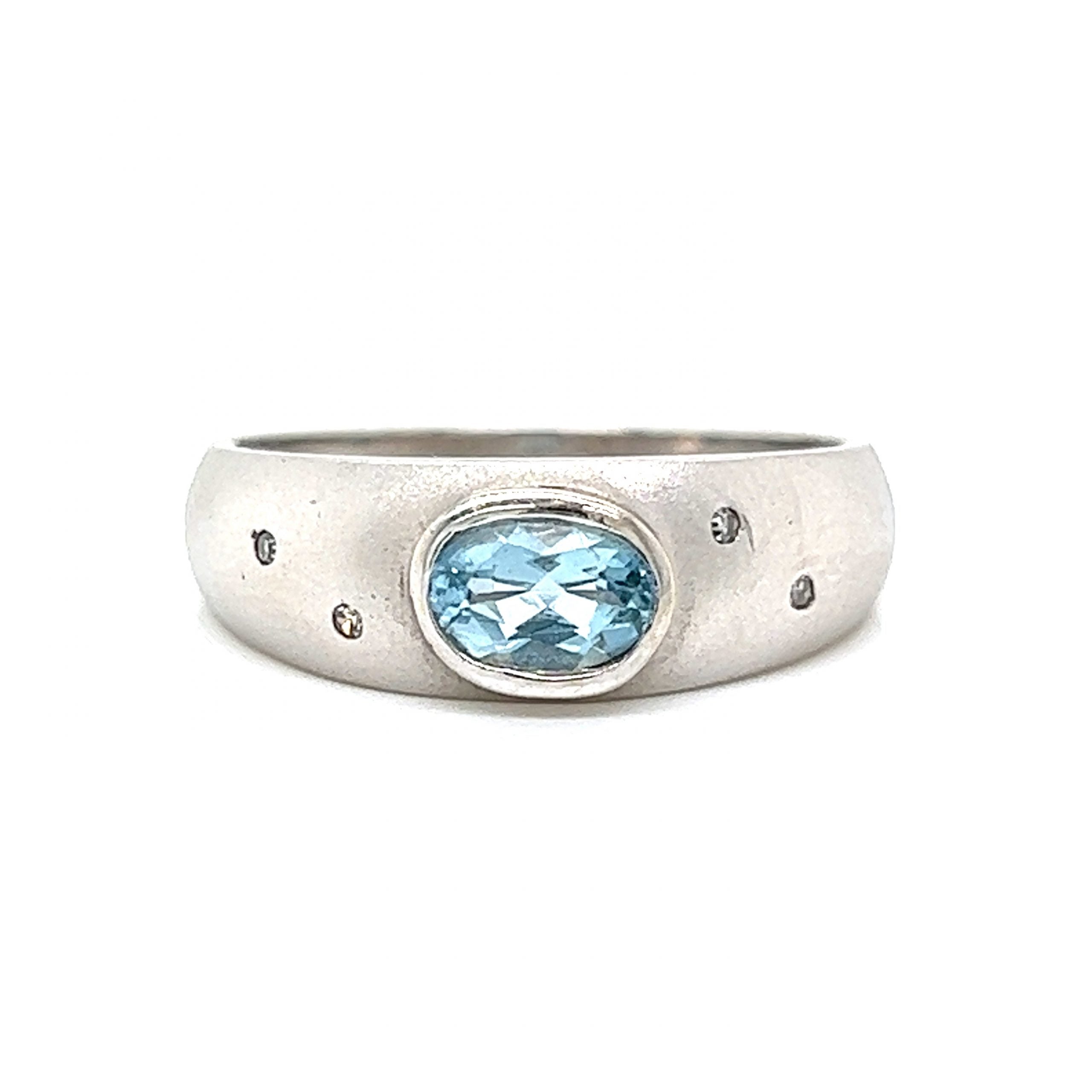 Bezel set deals aquamarine ring