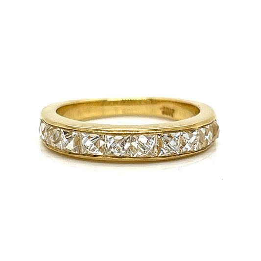 Channel Set French Cut Diamond Band in 18k Yellow Gold