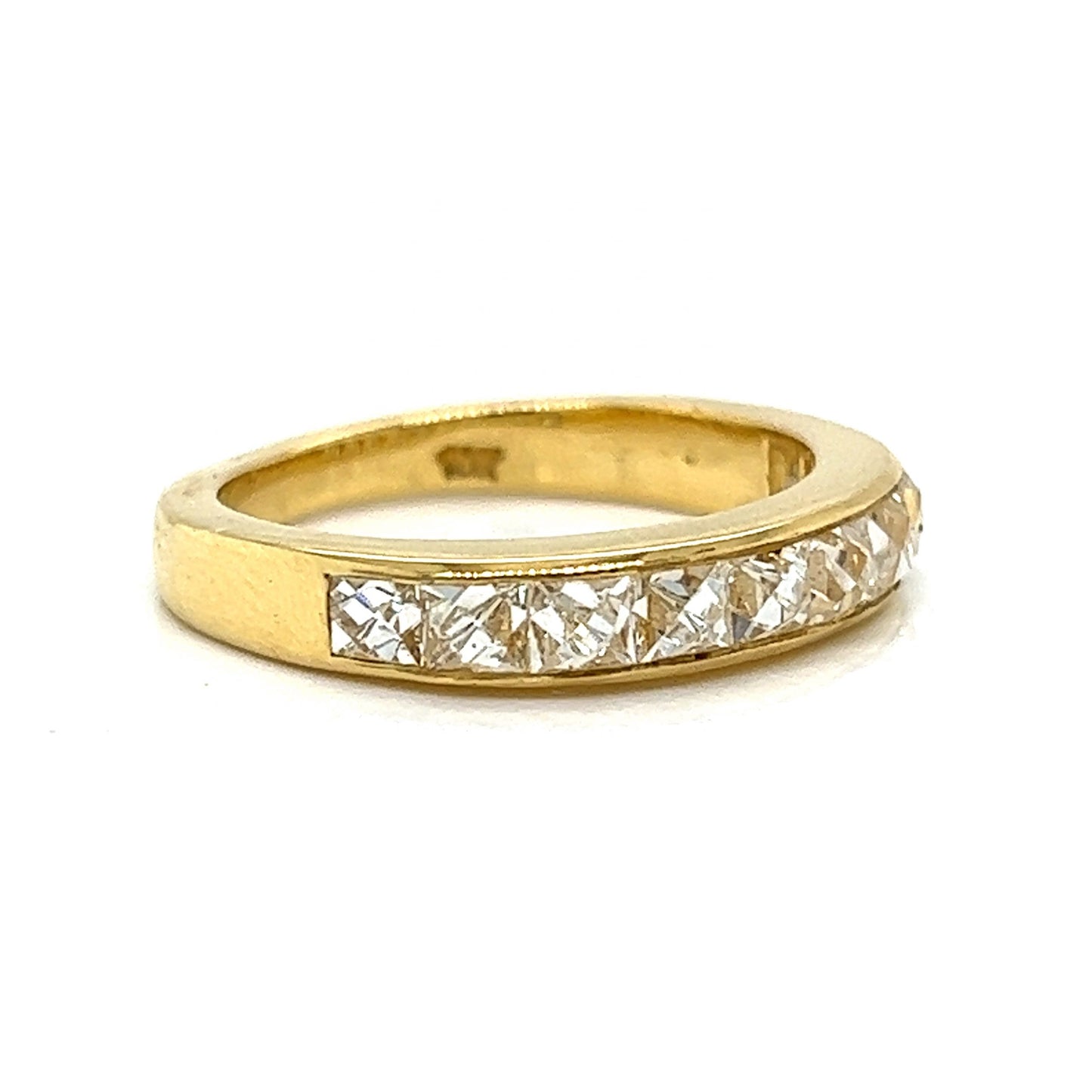 Channel Set French Cut Diamond Band in 18k Yellow Gold