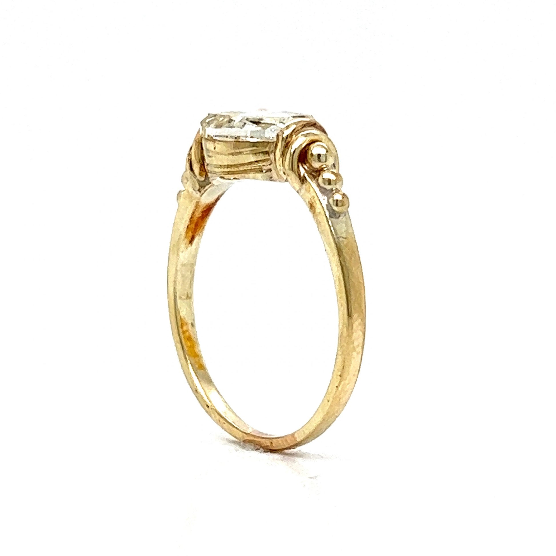 Antique Inspired Rose Cut Diamond Engagement Ring in 14k Gold