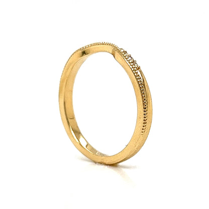 Slightly Curved Diamond Wedding Band in 14k Yellow Gold