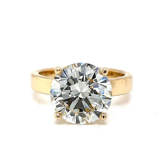 5 Carat Solitaire Diamond Engagement Ring in 14k Yellow Gold