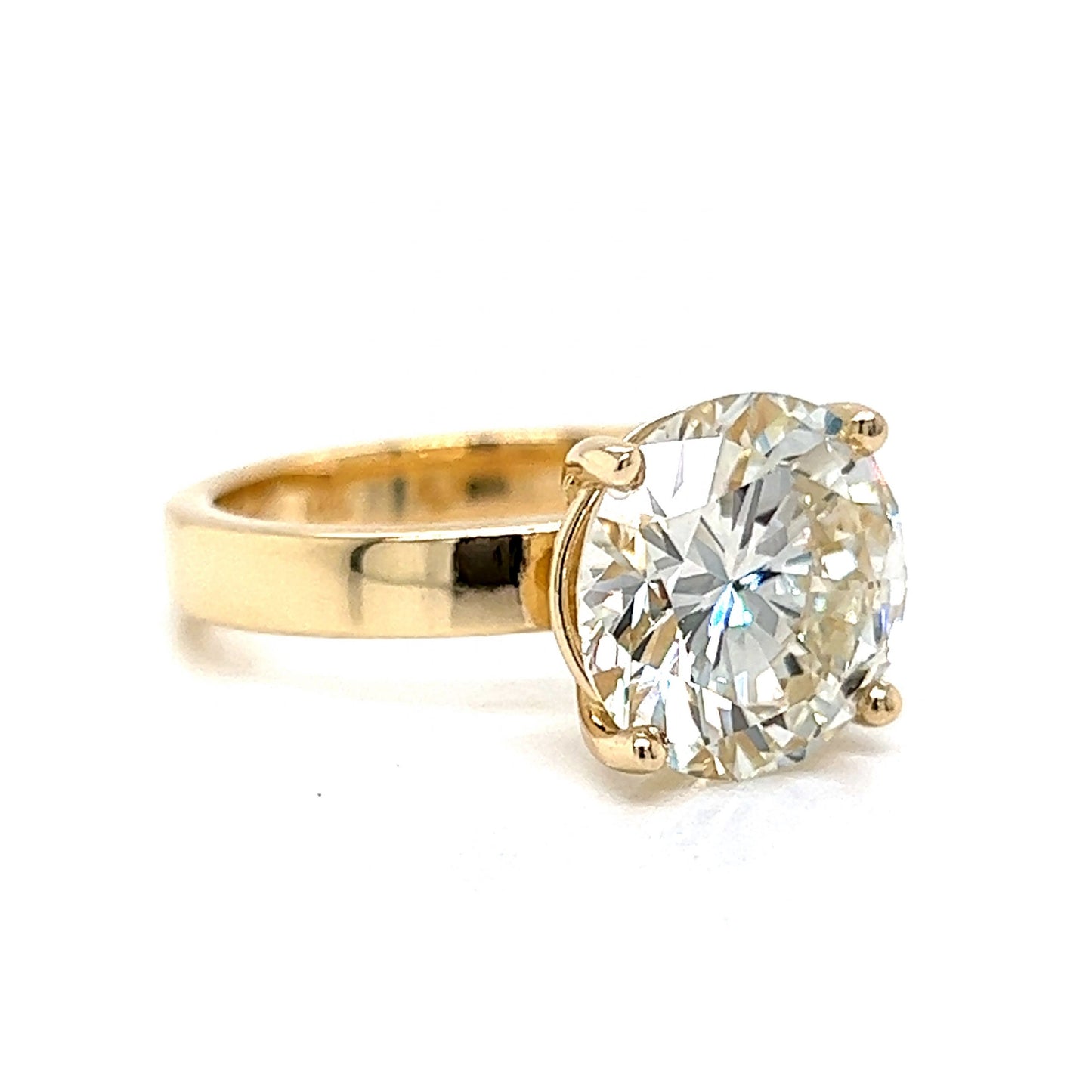 5 Carat Solitaire Diamond Engagement Ring in 14k Yellow Gold