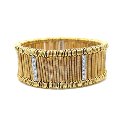 Diamond Bar Stretch Bracelet in 18k Yellow & Gold