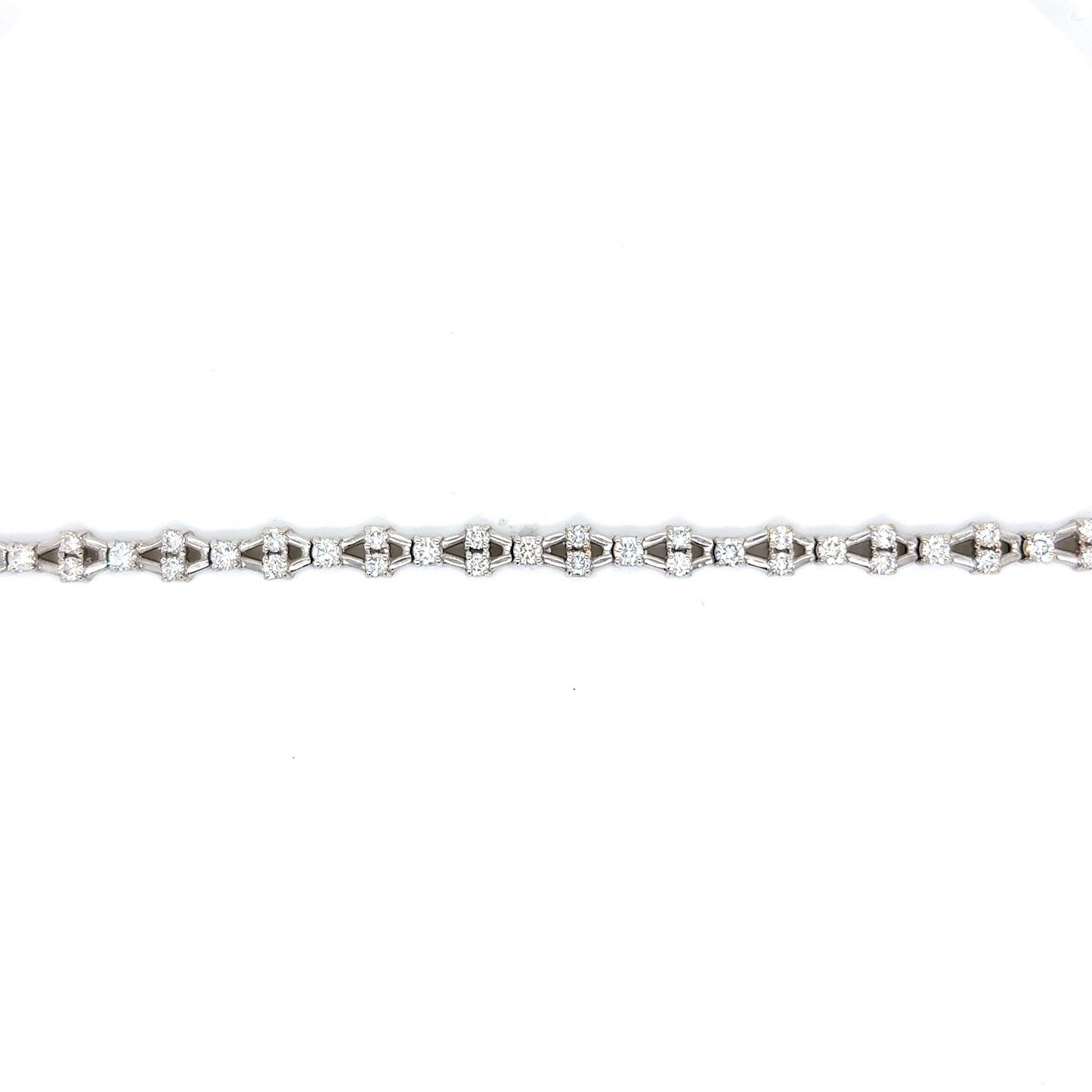 Geometric Diamond Tennis Bracelet in 18k White Gold