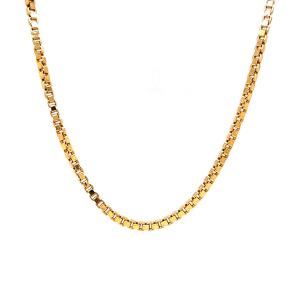 18 Inch Box Chain Necklace in 14k Yellow Gold