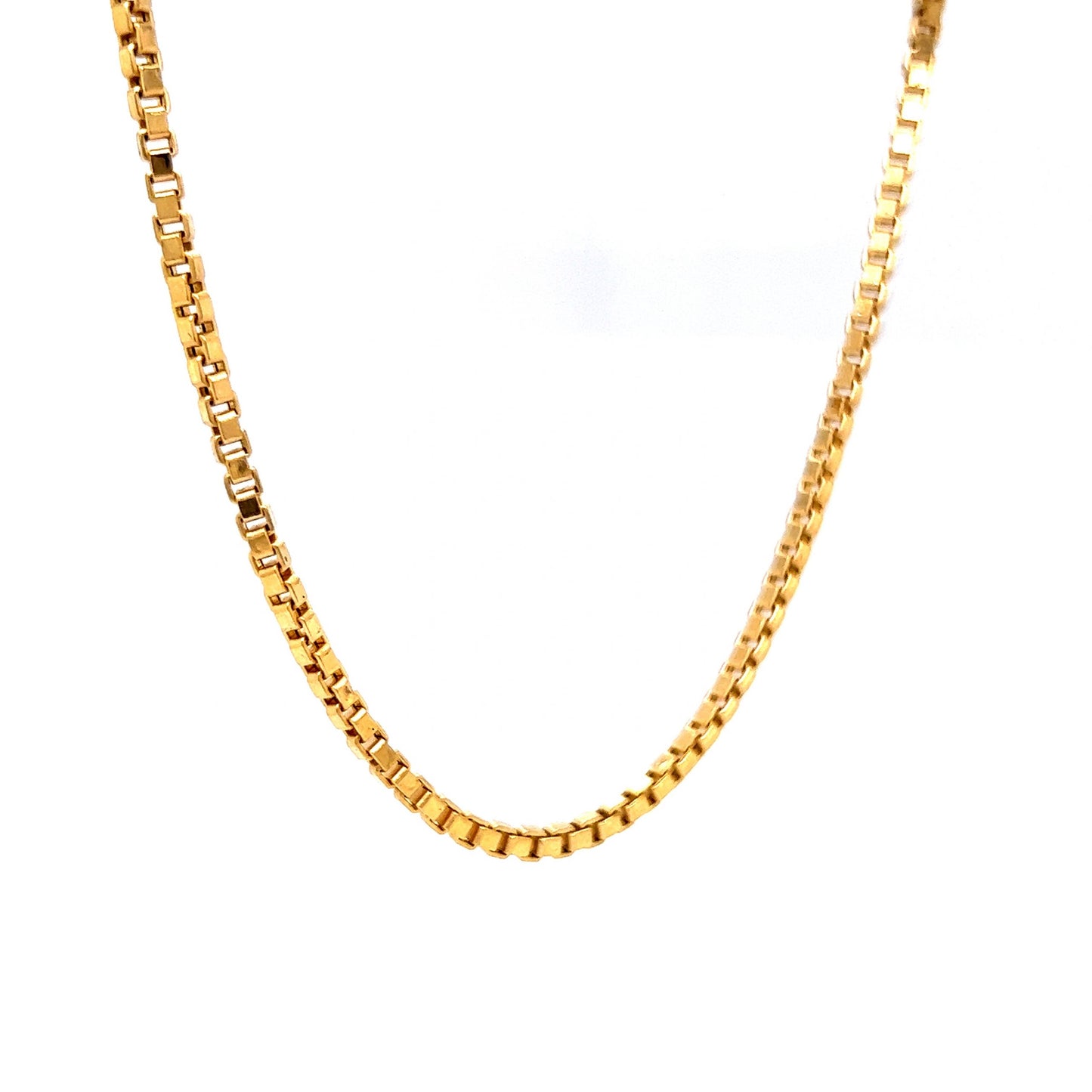 18 Inch Box Chain Necklace in 14k Yellow Gold