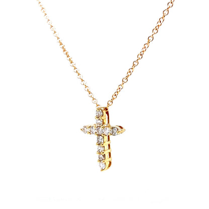 .59 Diamond Cross Pendant Necklace in 14k Yellow Gold