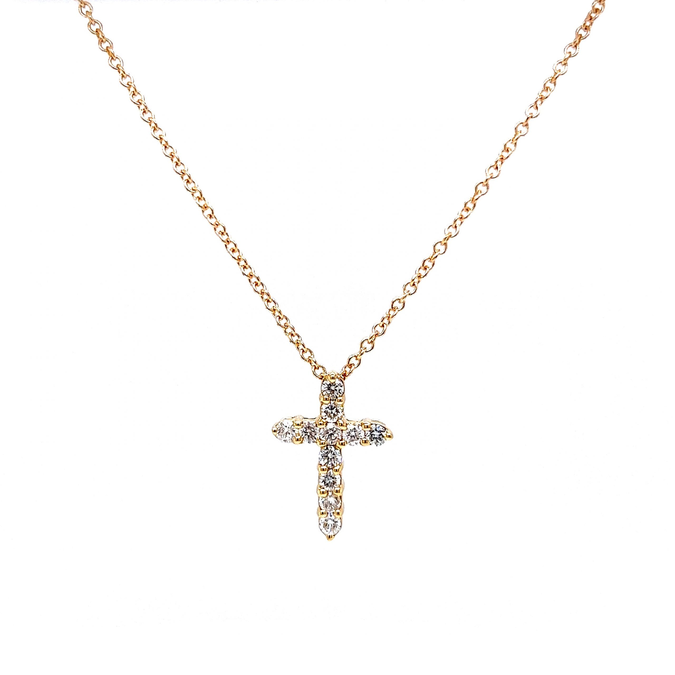 14k gold cross on sale pendant with diamonds