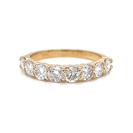 1.40 Diamond Half Eternity Wedding Band in 14k Yellow Gold