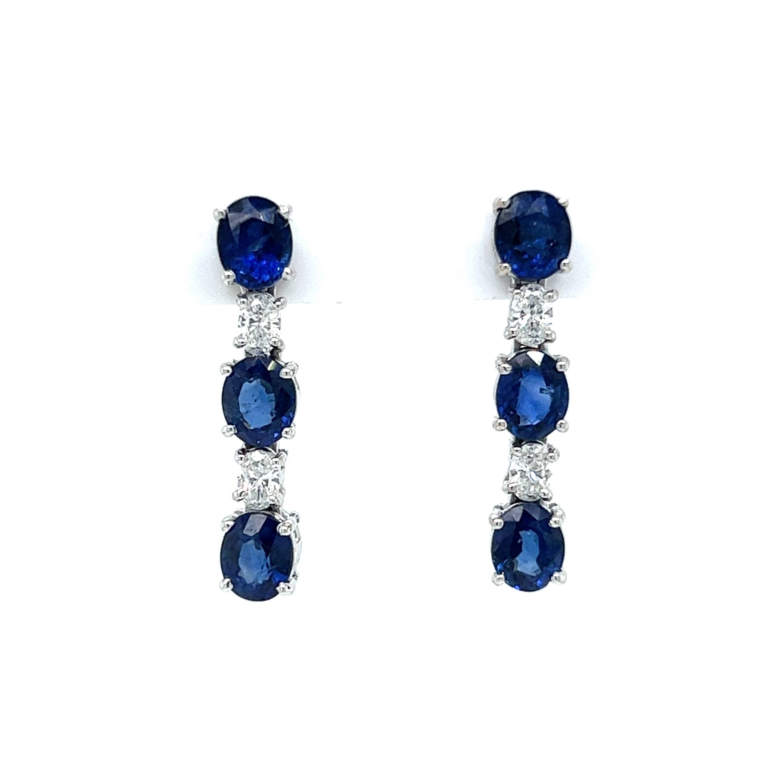 Blue Sapphire Diamond Earrings at Rs 250000/piece(s) | सफायर बालियां in  Mumbai | ID: 4965709097