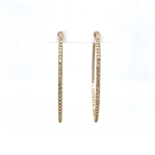 Inside Out Diamond Hoop Earrings in 18k Yellow Gold