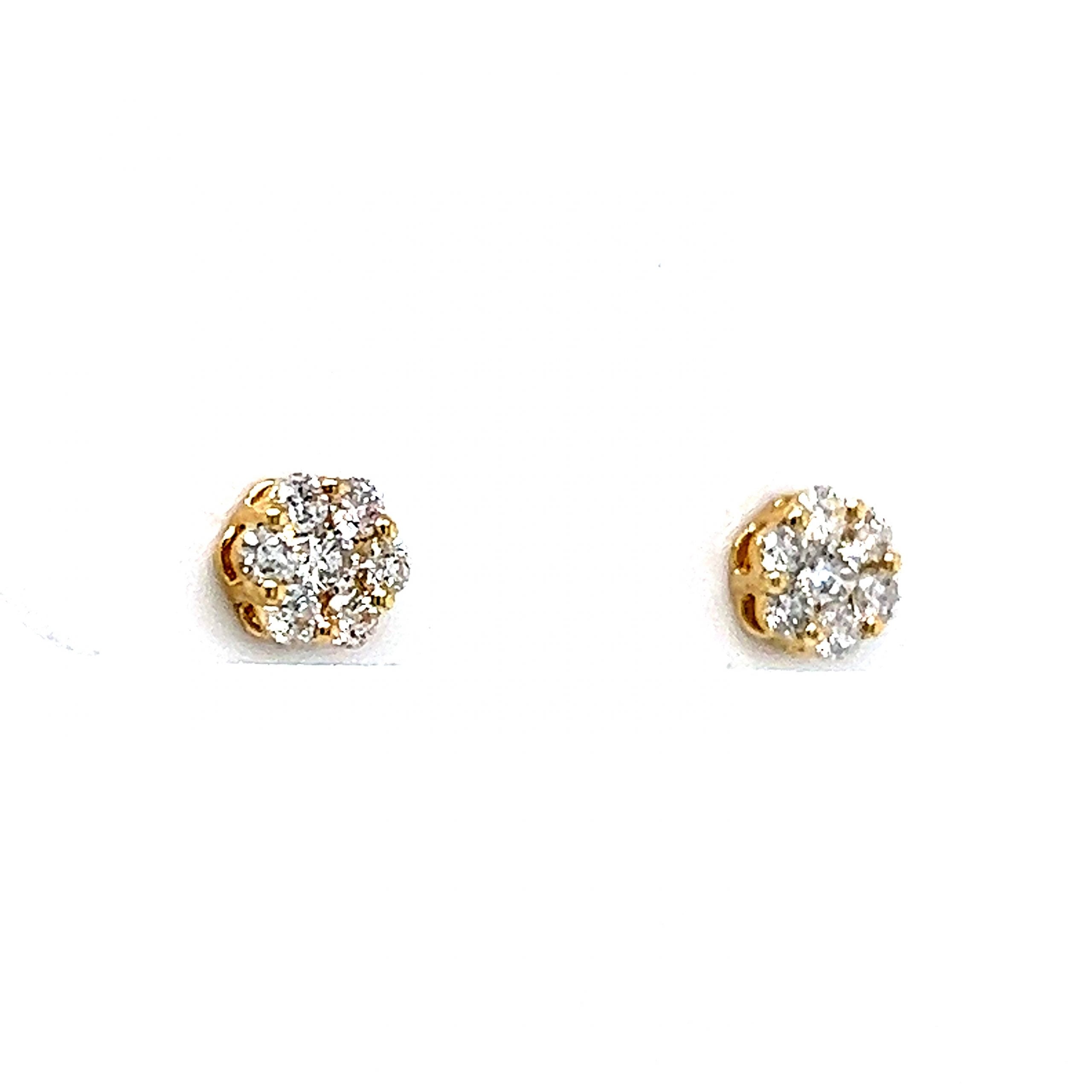 Boucheron Princess Cut Diamond Stud Yellow Gold Earrings – Opulent Jewelers