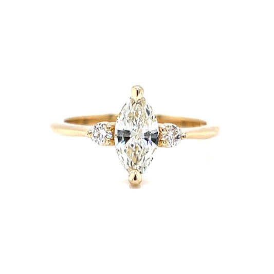 .68 Marquise Cut Diamond Engagement Ring in 14k Yellow Gold