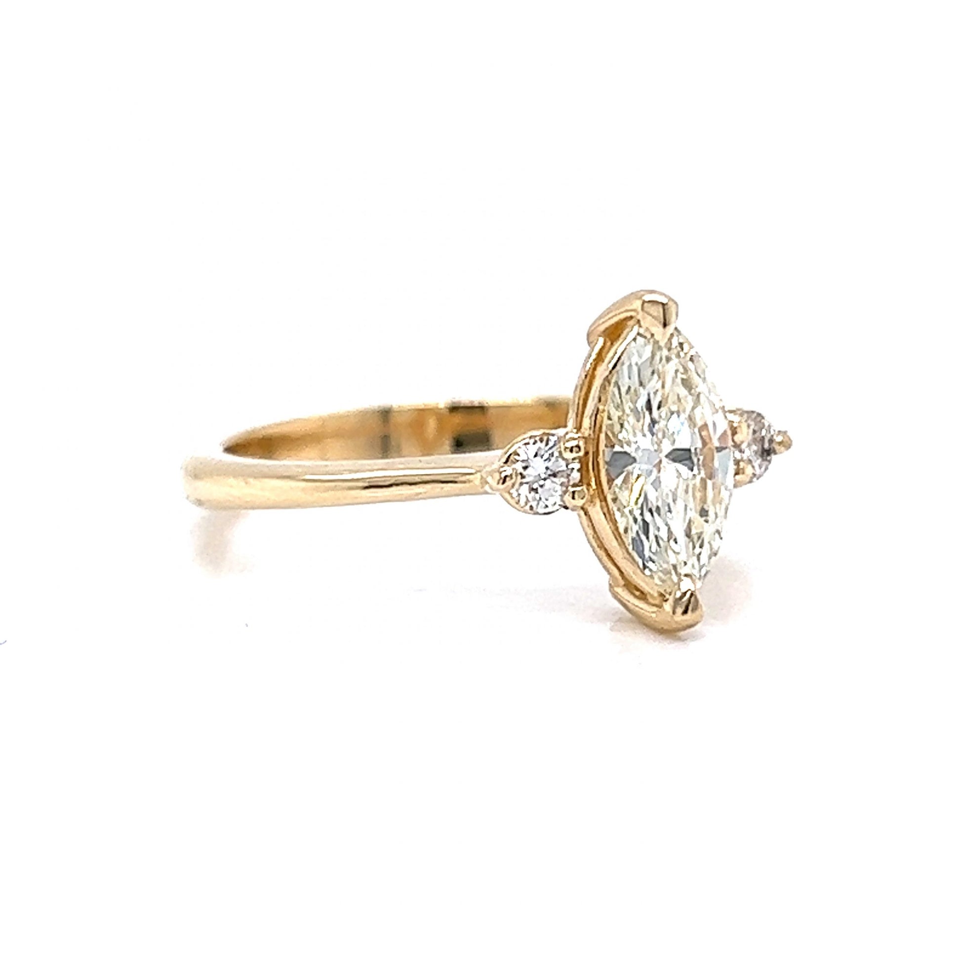 .68 Marquise Cut Diamond Engagement Ring in 14k Yellow Gold