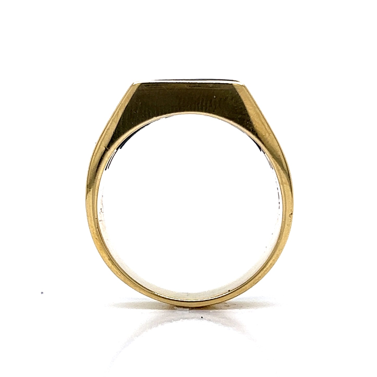 Men's Geometric Black Onyx Ring in 18k Yellow Gold