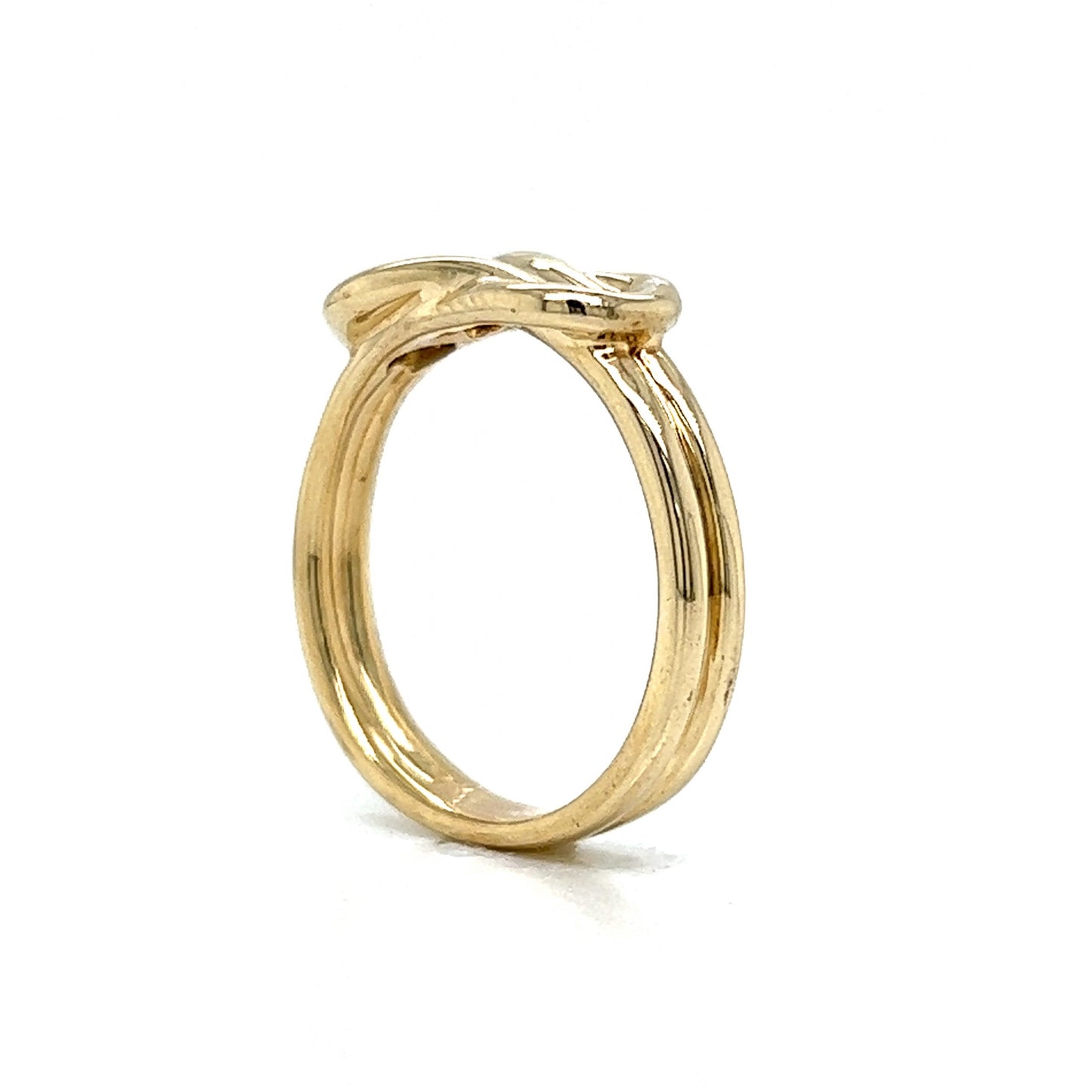 Knotted Diamond Stacking Ring in 14k Yellow Gold