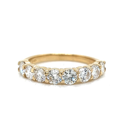 1.38 Diamond Half Eternity Wedding Band in 14k Yellow Gold