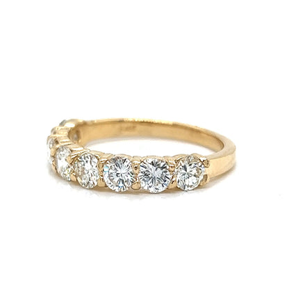 1.38 Diamond Half Eternity Wedding Band in 14k Yellow Gold