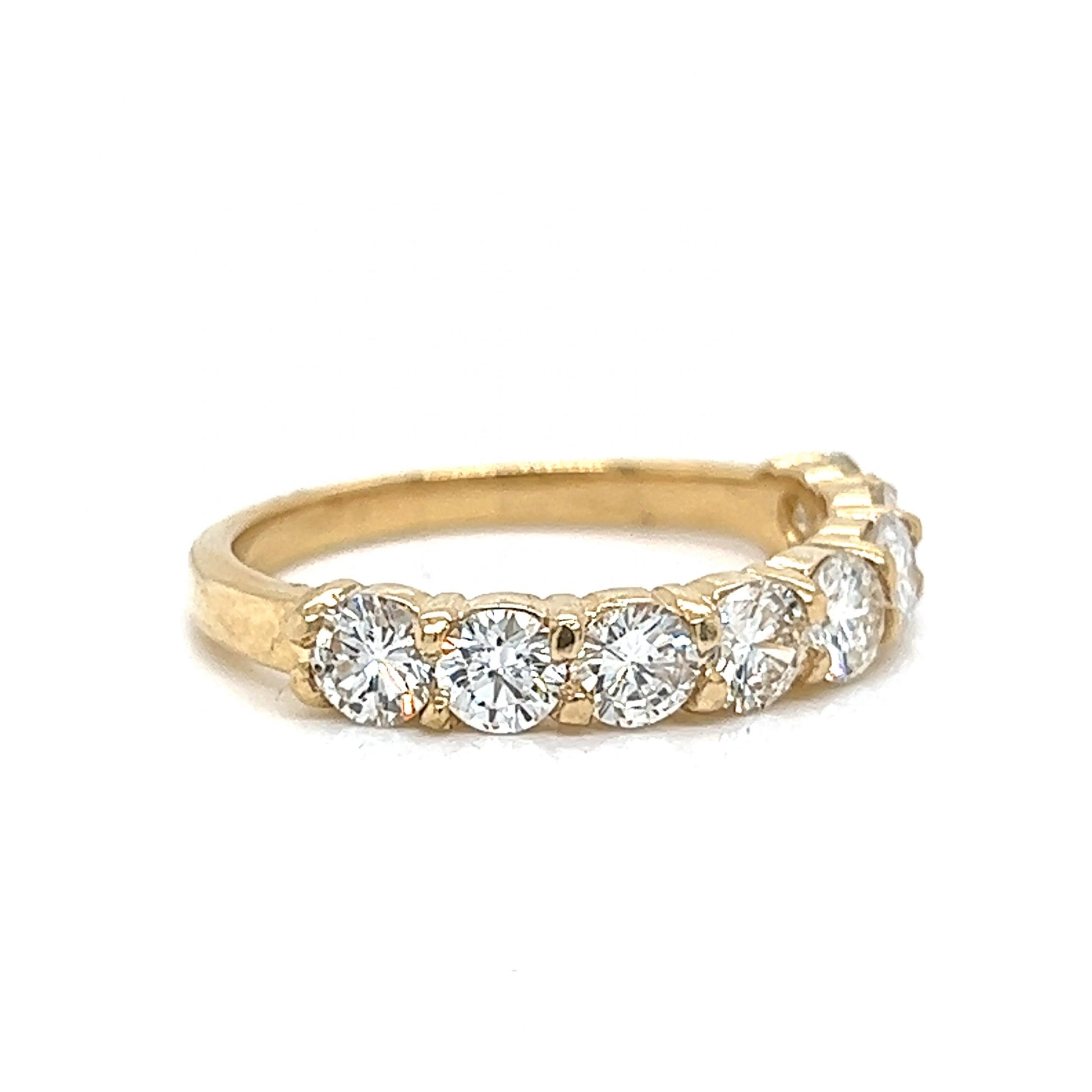 1.38 Diamond Half Eternity Wedding Band in 14k Yellow Gold