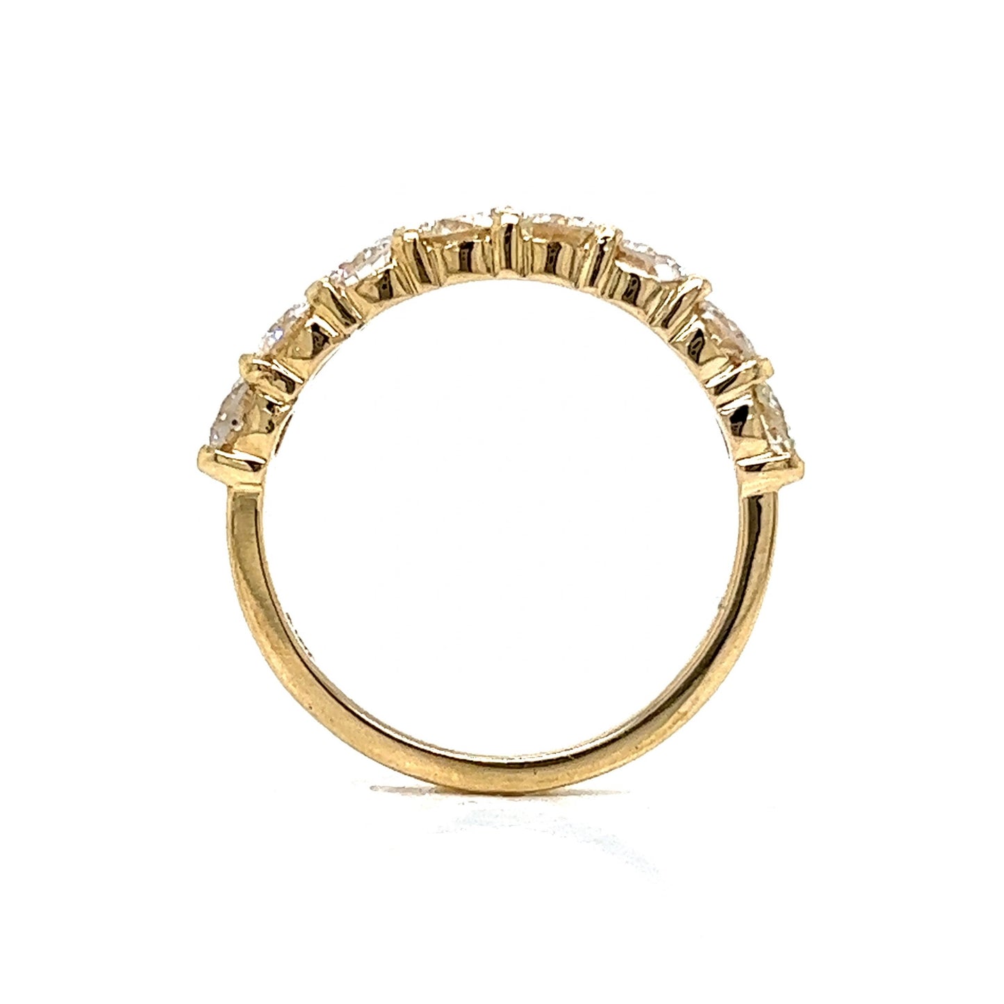 1.38 Diamond Half Eternity Wedding Band in 14k Yellow Gold