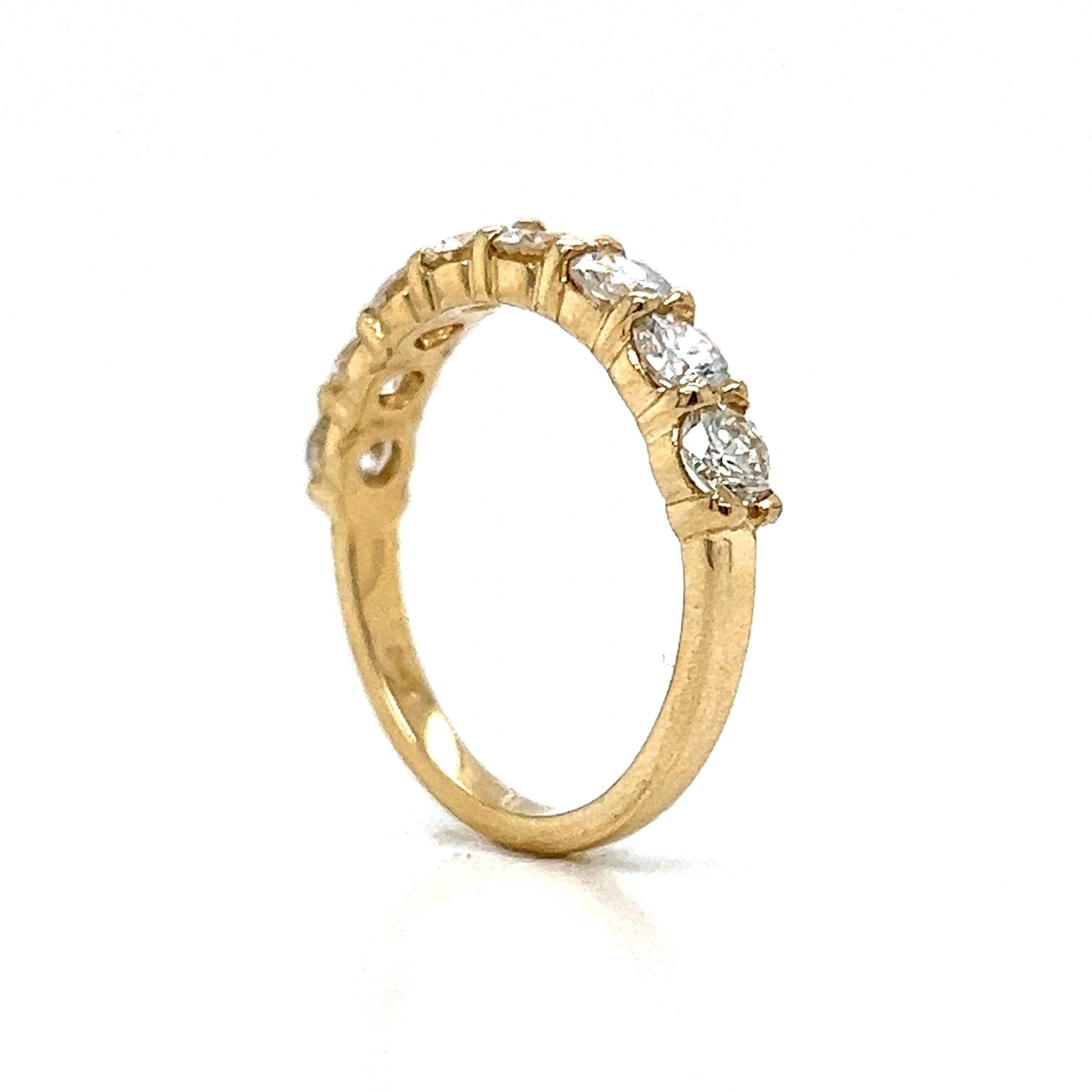 1.38 Diamond Half Eternity Wedding Band in 14k Yellow Gold