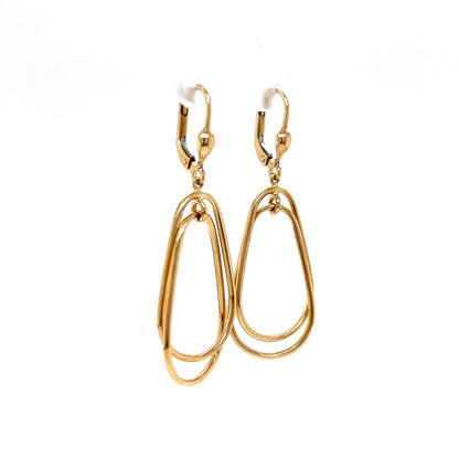 Doubled Up Geometric Drop Earrings in 14k Yellow Gold