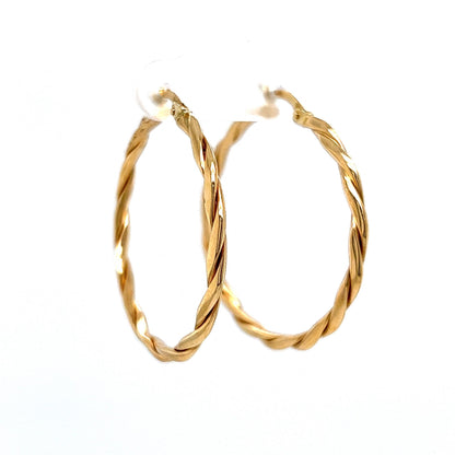 Classic Twist Hoop Earrings in 14k Yellow Gold