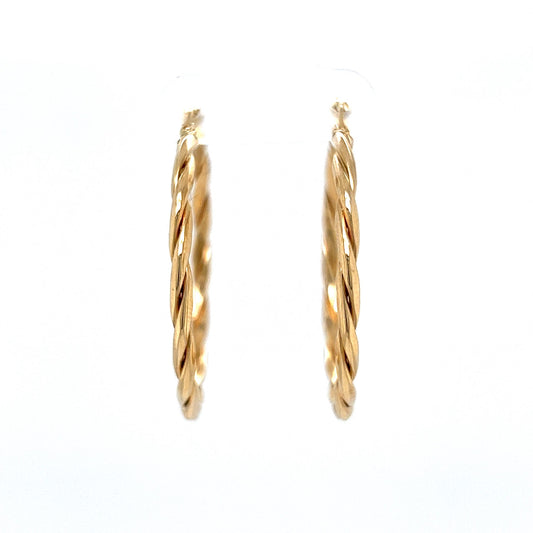 Classic Twist Hoop Earrings in 14k Yellow Gold